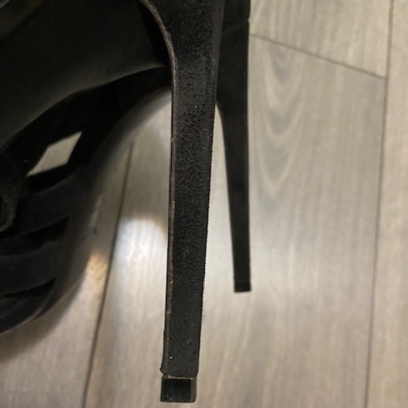 Saint Laurent Black Suede Gladiator Stiletto Heels Size 8.5 - Picture 8 of 10